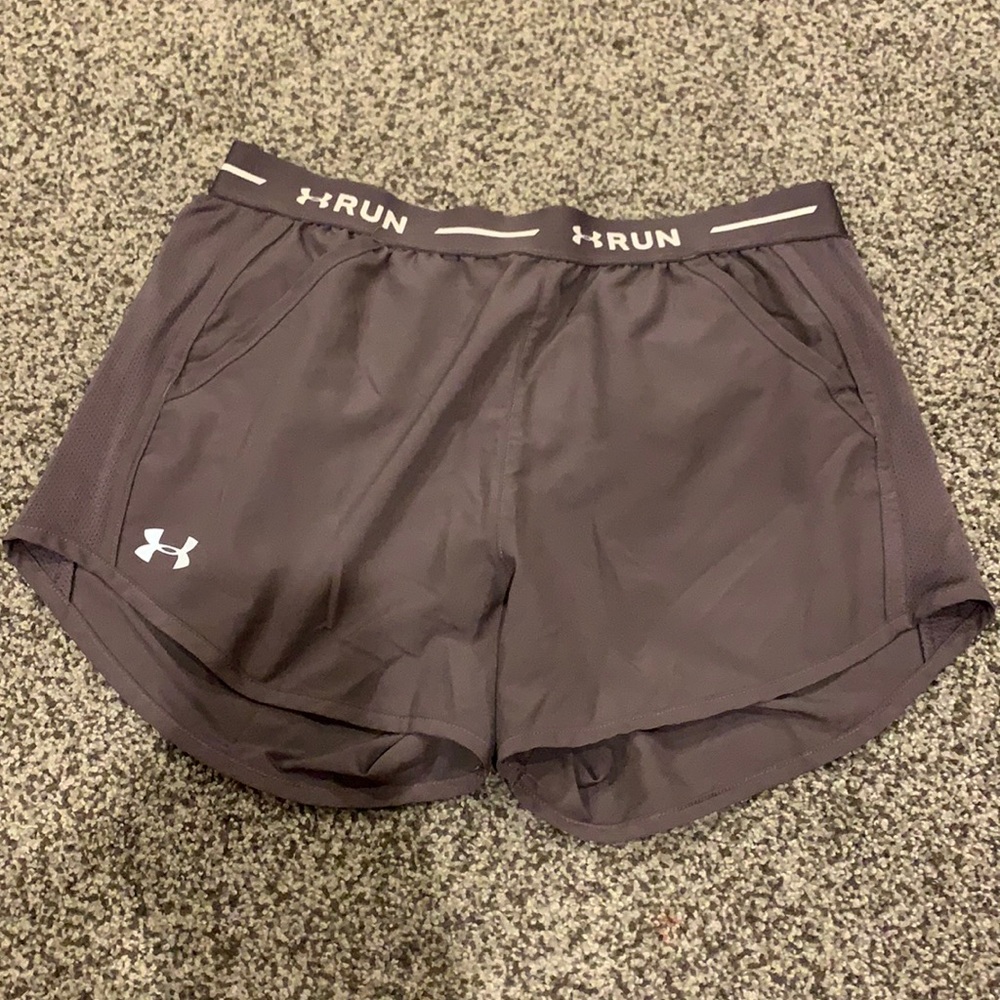 Purple Under Armour shorts